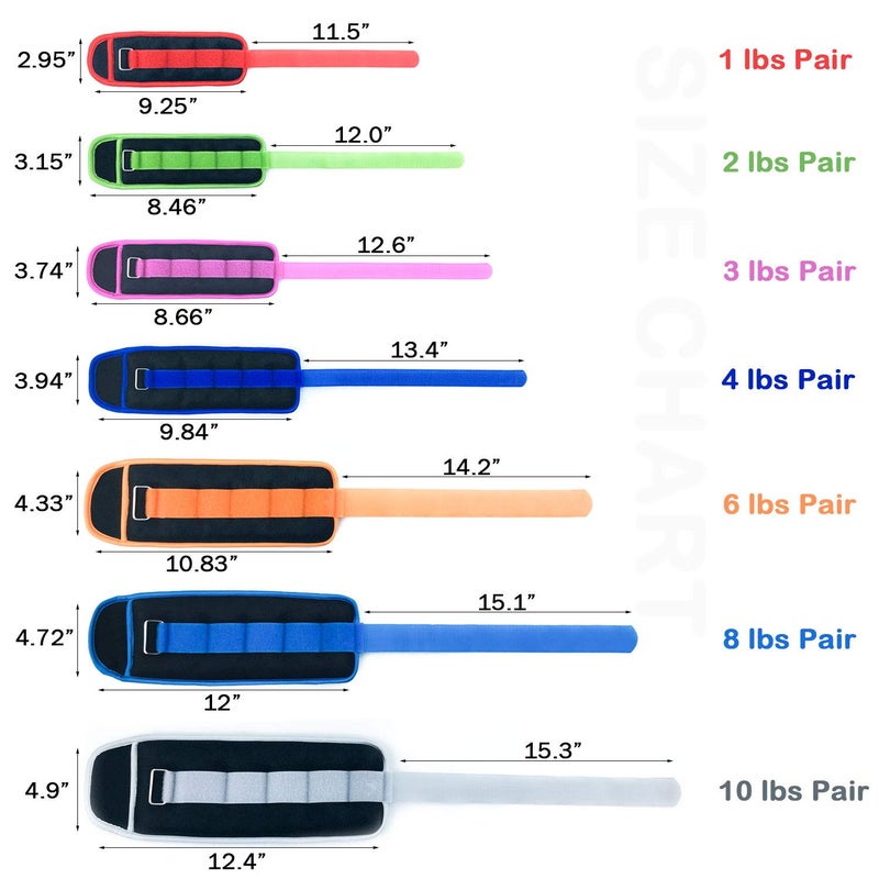 Virtee Ankle/Wrist Weights for Women, Men, Kids - Arm Leg Weights Set with Adjustable Strap - Running, Jogging, Gymnastic, Physical Therapy, Fitness - Choice of 1 lb 2 lbs 3 lbs 4 lbs 6 lbs 8 lbs 10 lbs - Image 5